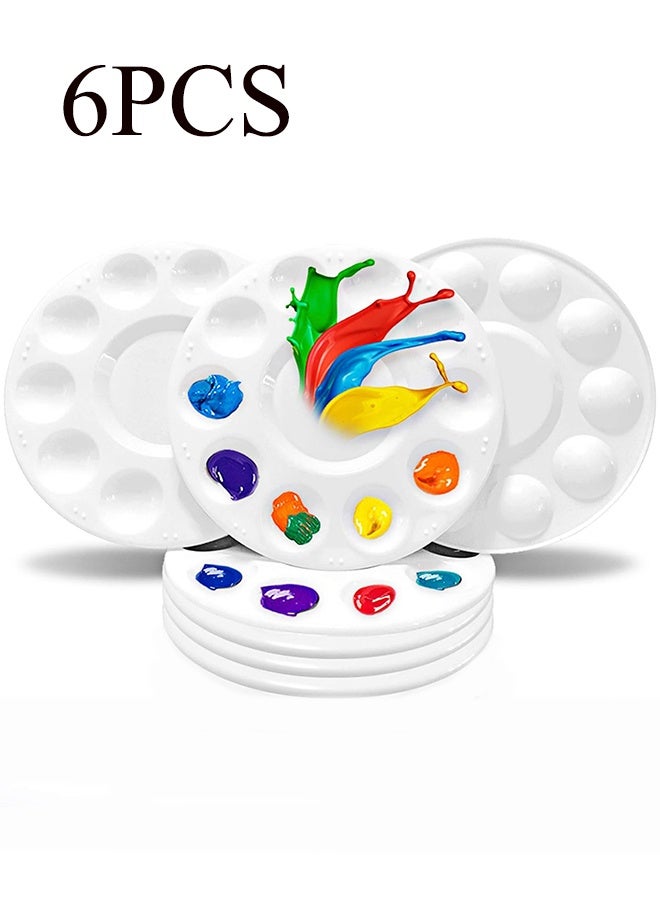 YJ 6-Piece Paint Tray Palettes, Plastic Paint Pallets with Thumb Hole for Painting DIY Art - Image 1